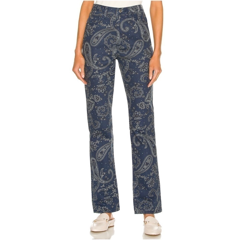 WeWoreWhat Revolve The Icon Jean in Paisley - Night 100% Cotton Sky Sz. 24